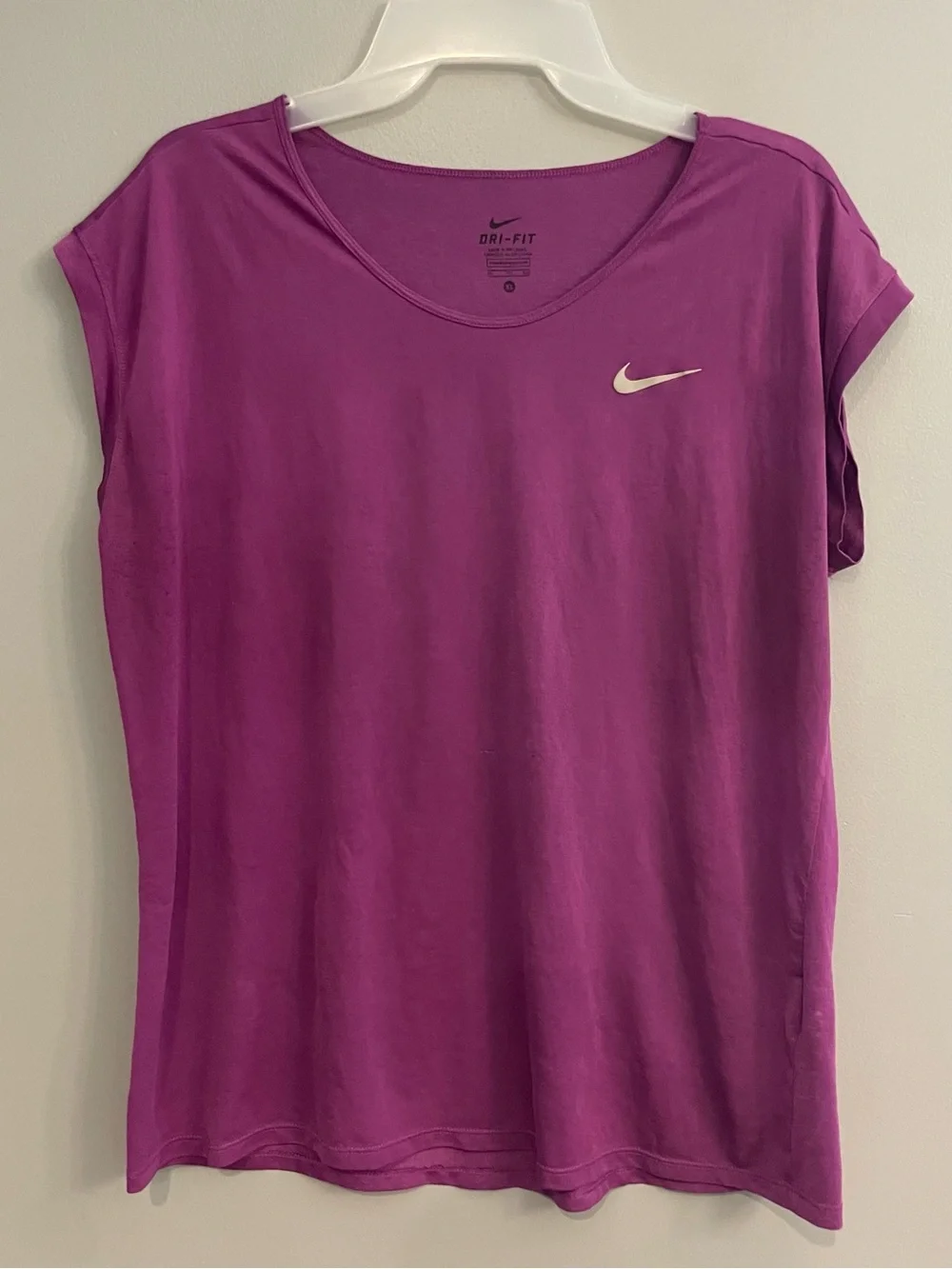 Nike Women's Magenta Running Cool Breeze Scoop Neck Dri-FIT Tee